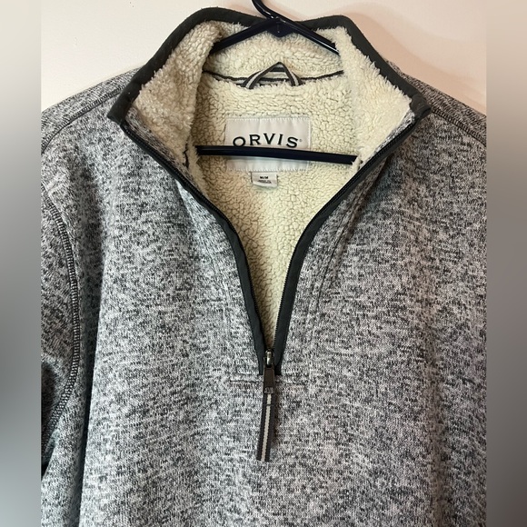 Orvis Men's Quarter Zip Pullover Sweater Size M Gray - Picture 5 of 9